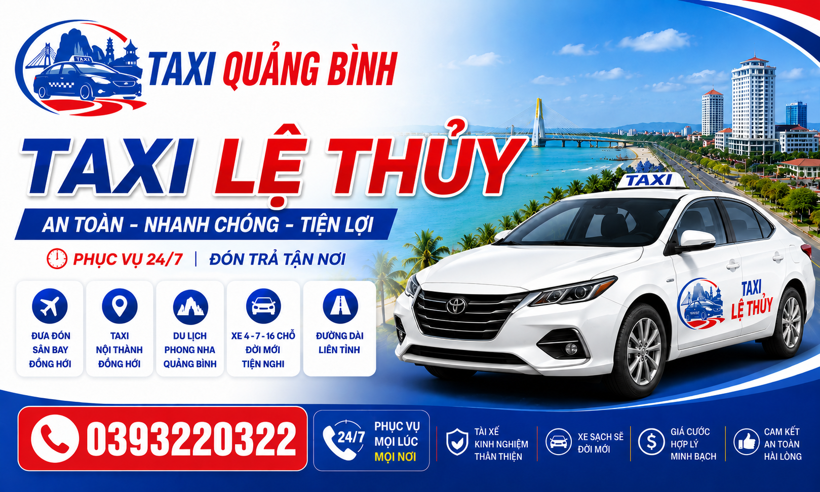 Dịch Vụ Cho Thuê Xe Taxi Lệ Thủy Uy Tín – Đưa Đón Nhanh Chóng 24/7 Tại Quảng Bình