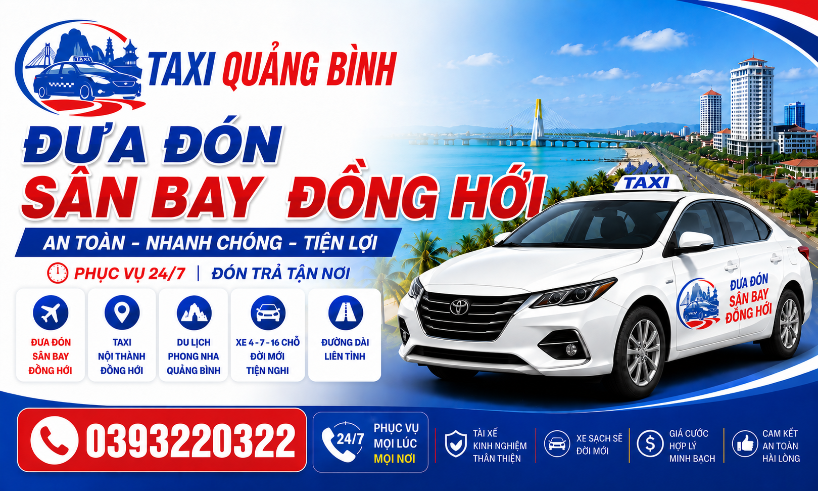 Dịch Vụ Thuê Xe Đưa Đón Sân Bay Đồng Hới Chuyên Nghiệp, Giá Tốt Tại Quảng Bình